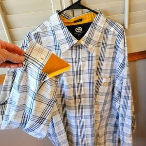 Men's 3X woven button up collar shirt